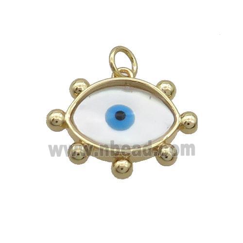 Copper Eye Pendant Pave Shell Evil Eye Gold Plated
