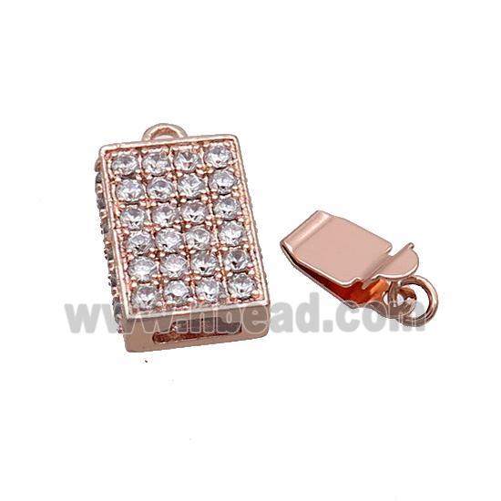 Copper Clasp Pave Zircon Slide Rose Gold