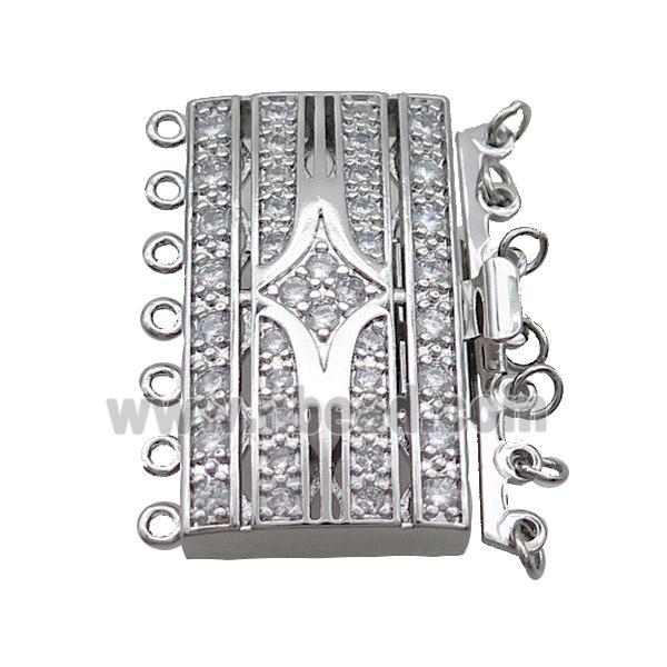 Copper Clasp Pave Zircon Slide Platinum Plated
