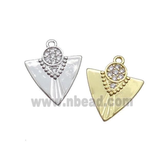 Copper Arrowhead Pendant Pave Zircon Mixed