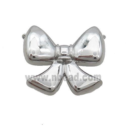 Copper Bowknot Pendant 2loops Platinum Plated