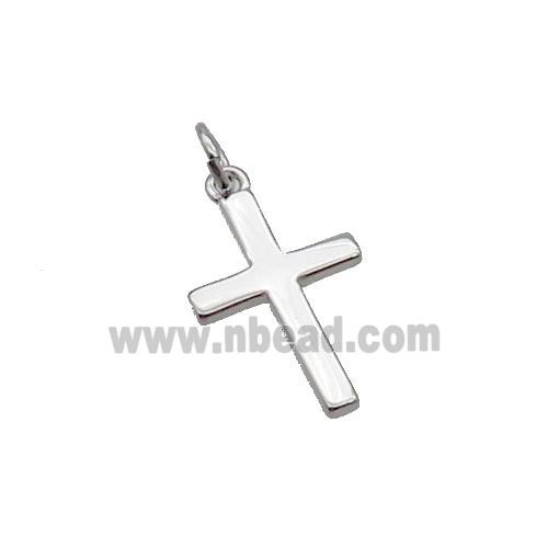 Copper Cross Pendant Platinum Plated