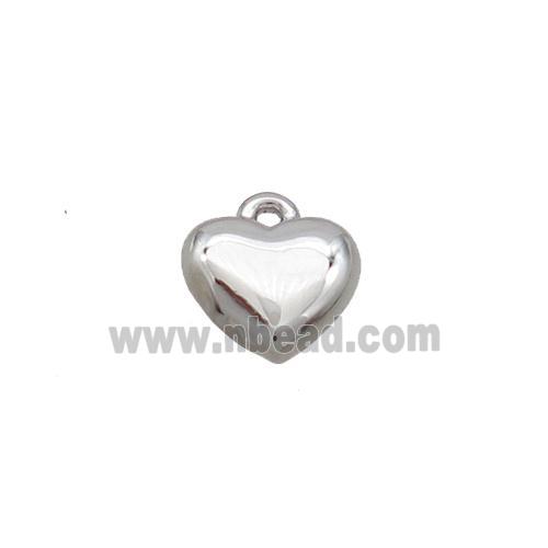 Copper Heart Pendant Platinum Plated
