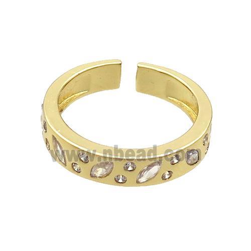 Copper Ring Pave Zircon Gold Plated