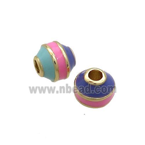 Copper Bicone Beads Enamel Multicolor Gold Plated