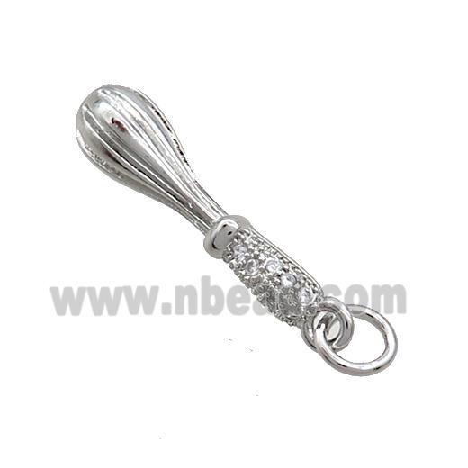 Copper Eggchurner Charms Pendant Pave Zircon Platinum Plated