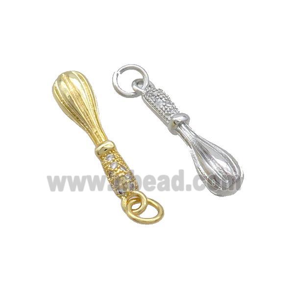 Copper Eggchurner Charms Pendant Pave Zircon Mixed