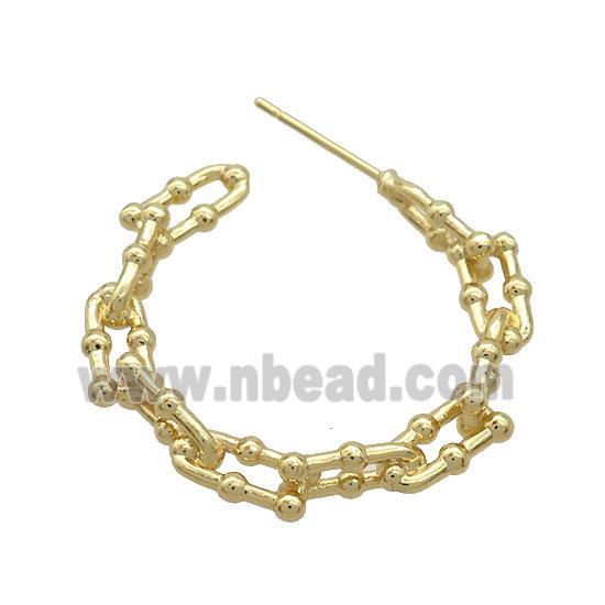 Copper Stud Earrings Gold Plated