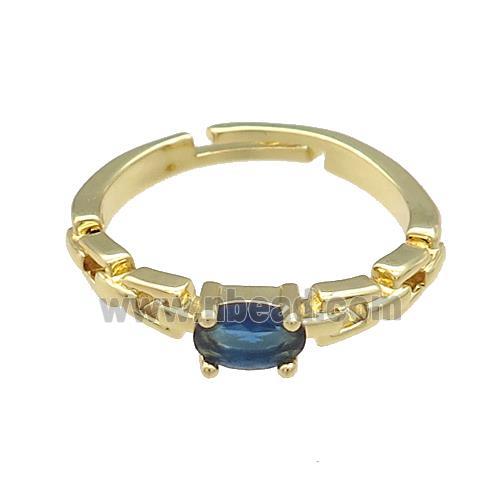 Copper Rings Pave Zircon Gold Plated