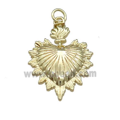 Copper Sacred Heart Pendant Gold Plated