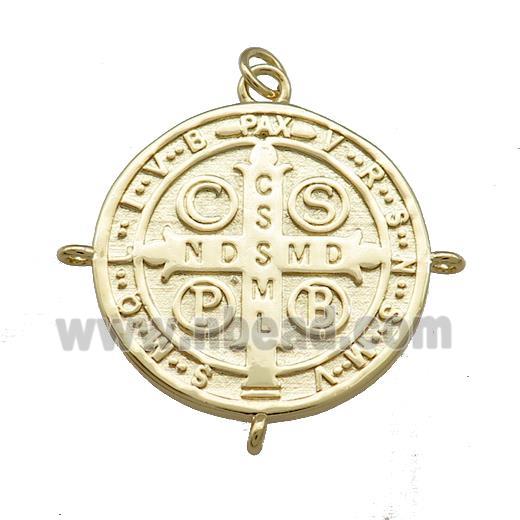 Copper Jesus Pendant Religious Medal Charms Painted Circle Gold Plated Mixed