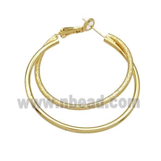 Copper Leaveback Earrings Gold Plated