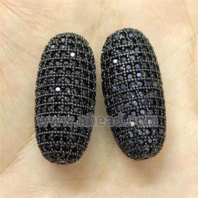 Copper Rice Beads Micro Pave Zirconia Black Plated