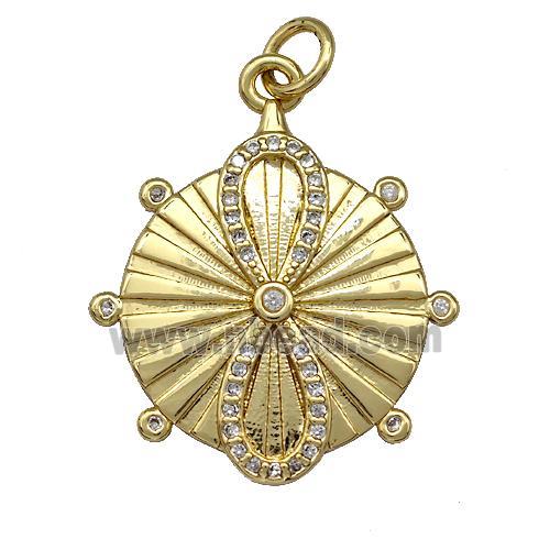 Copper Circle Pandant Pave Zircon Infinity Gold Plated