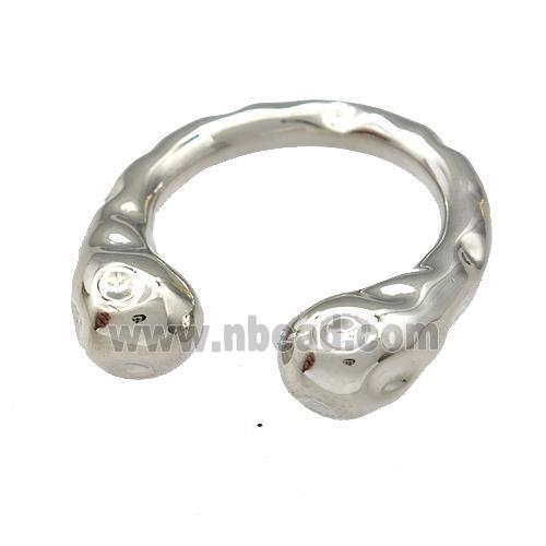 Copper Rings Hammered Platinum Plated