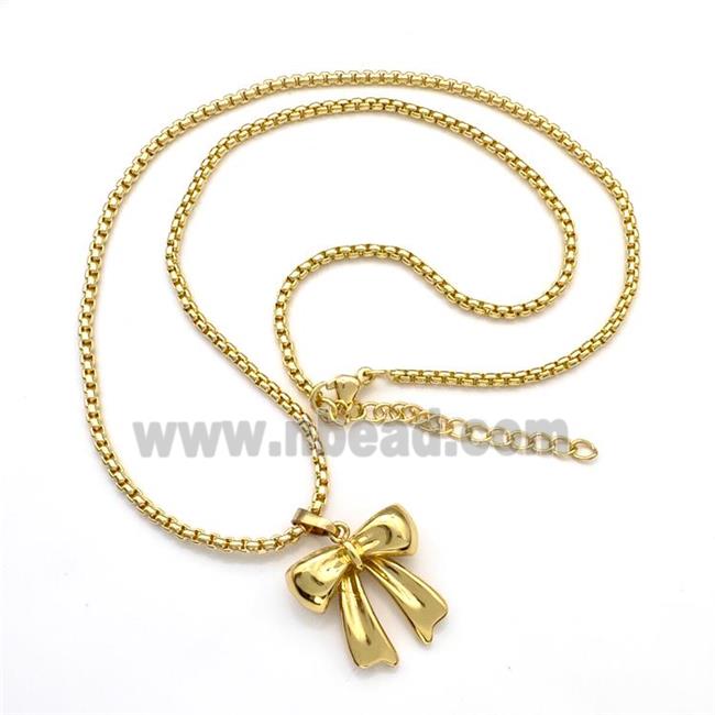 Copper Necklaces Bow Gold Plated