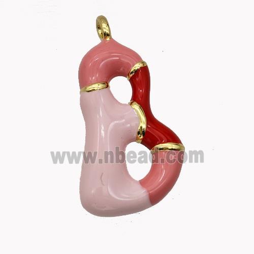 Copper Letter-B Pendant Enamel Gold Plated