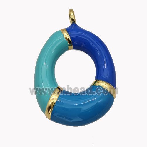 Copper Letter-O Pendant Enamel Gold Plated