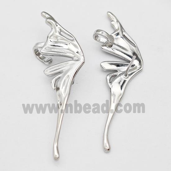 Copper Butterfly Stud Earrings Platinum Plated