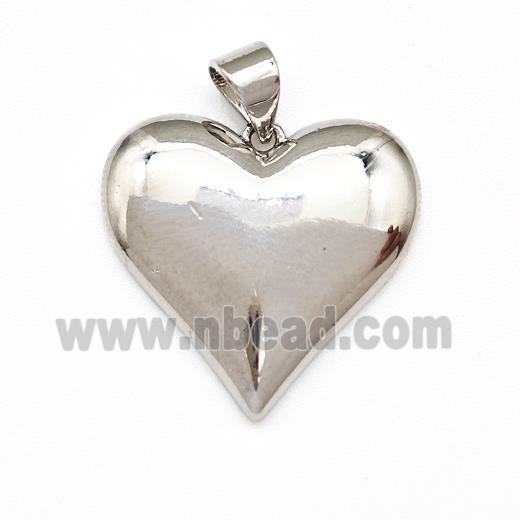 Copper Heart Pendant Platinum Plated
