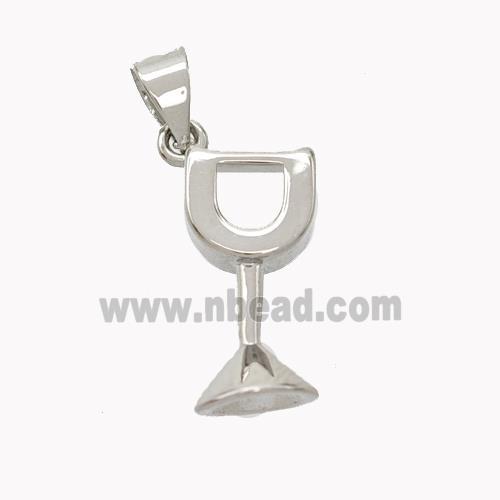 Copper WineCup Pendant Platinum Plated