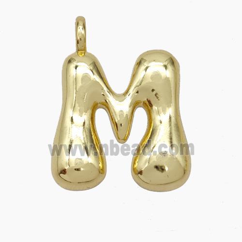 Copper Letter-M Pendant Gold Plated