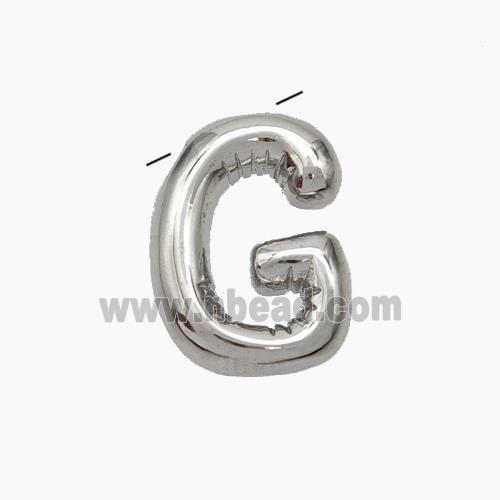 Copper Letter-G Pendant Platinum Plated