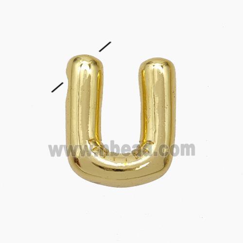 Copper Letter-U Pendant Gold Plated