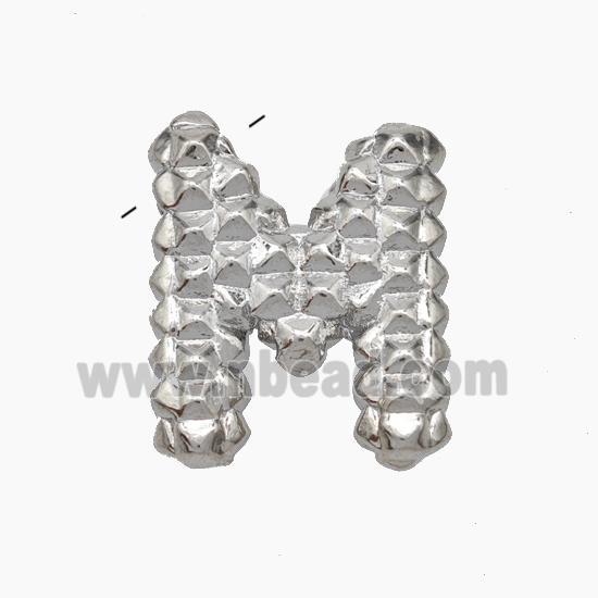 Copper Letter-M Pendant Platinum Plated