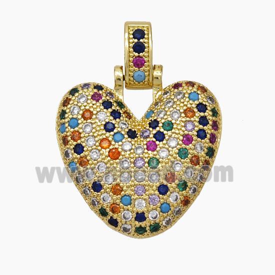 Copper Letter-V Pendant Micropave Zirconia Gold Plated