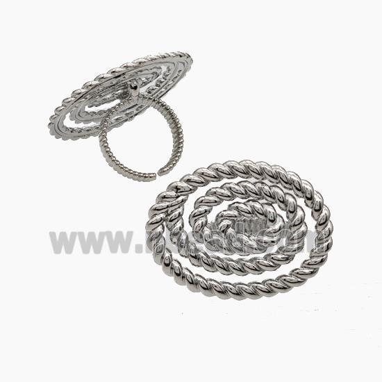 Copper Spiral Rings Platinum Plated
