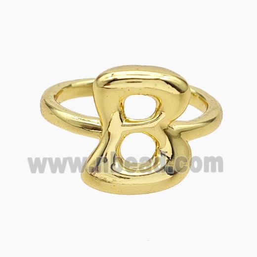 Copper Letter-B Rings Gold Plated