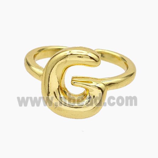 Copper Letter-G Rings Gold Plated