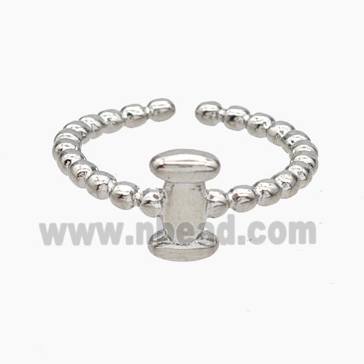 Copper Letter-I Rings Platinum Plated