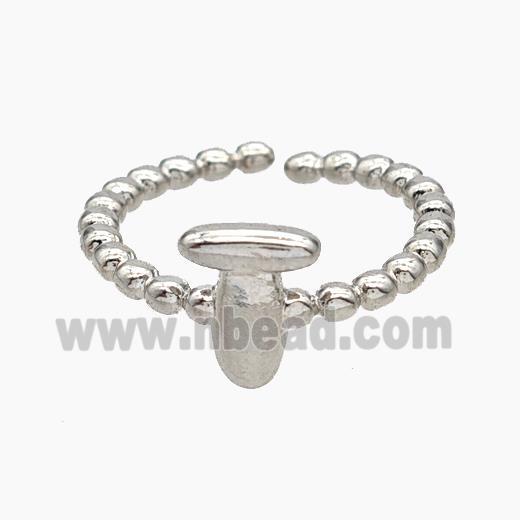 Copper Letter-T Rings Platinum Plated