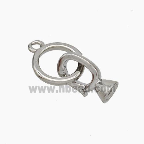 Copper Clasp Cord-End Platinum Plated
