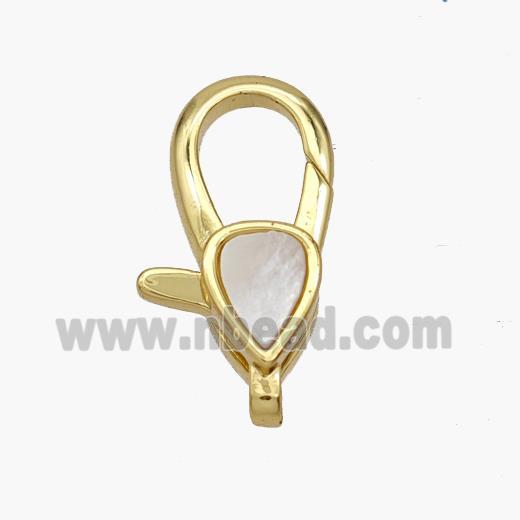 Copper Lobster Clasp Pave Shell 18K Gold Plated