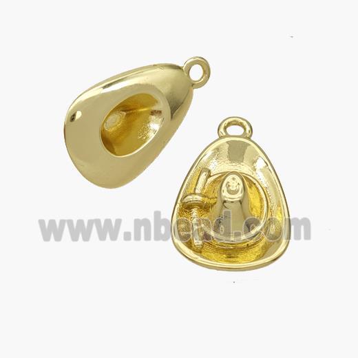 Hat Charms Copper Pendant Gold Plated