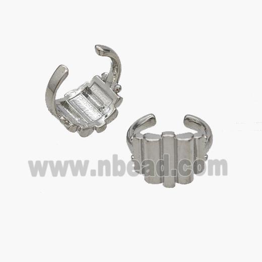 Copper Clip Earrings Platinum Plated