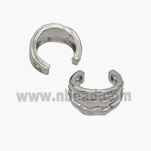 Copper Clip Earrings Platinum Plated