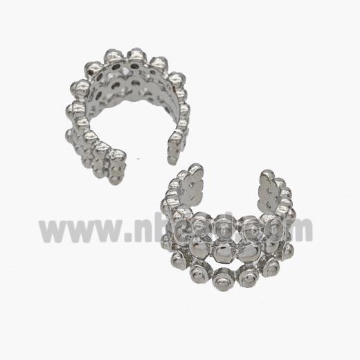 Copper Clip Earrings Platinum Plated