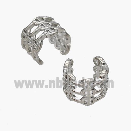 Copper Clip Earrings Platinum Plated