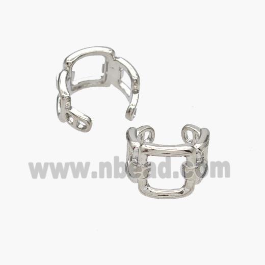 Copper Clip Earrings Platinum Plated