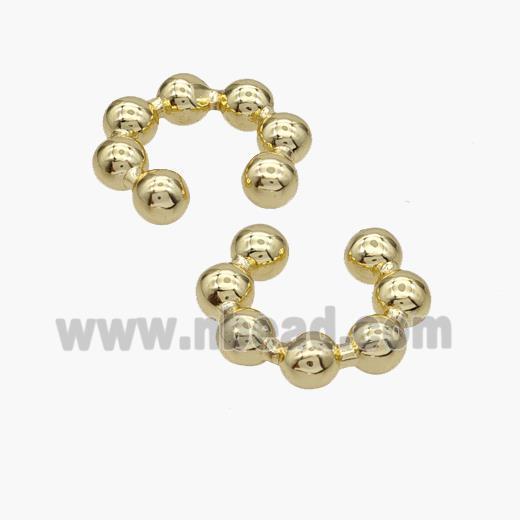 Copper Clip Earrings Ball Gold Plated