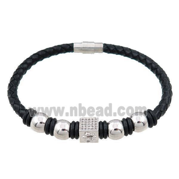 PU leather bracelet with magnetic clasp