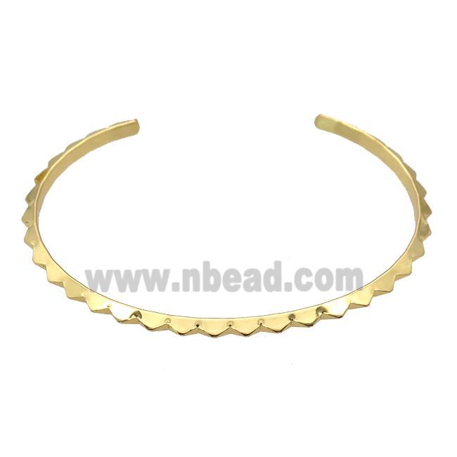 adjustable copper bangle, gold plated