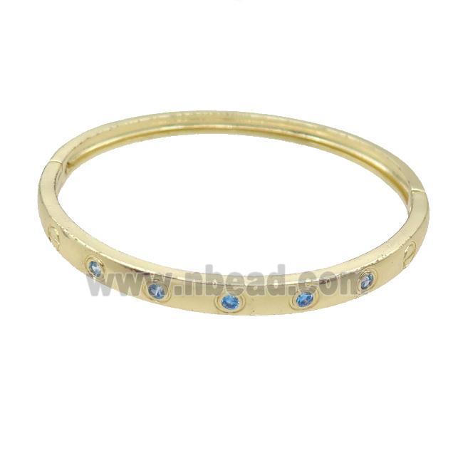 Copper Bangle Pave Zircon Gold Plated