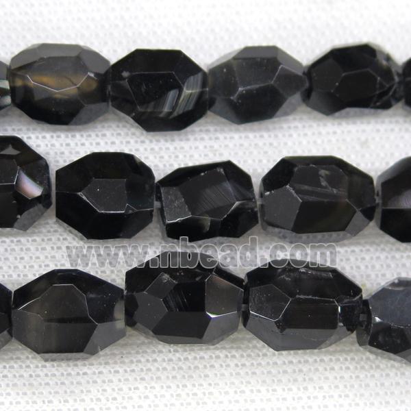 natural black Agate nugget beads, freeform