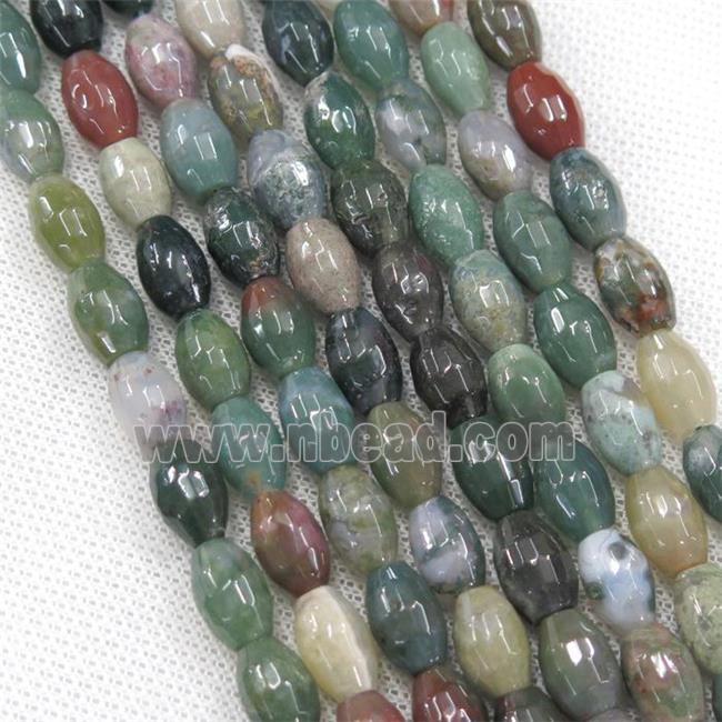 Indian Agate beads, faceted barrel