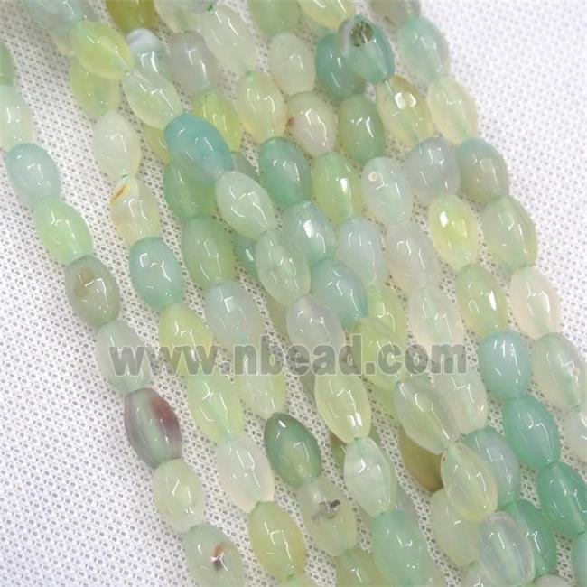 aqua Agate beads, faceted barrel